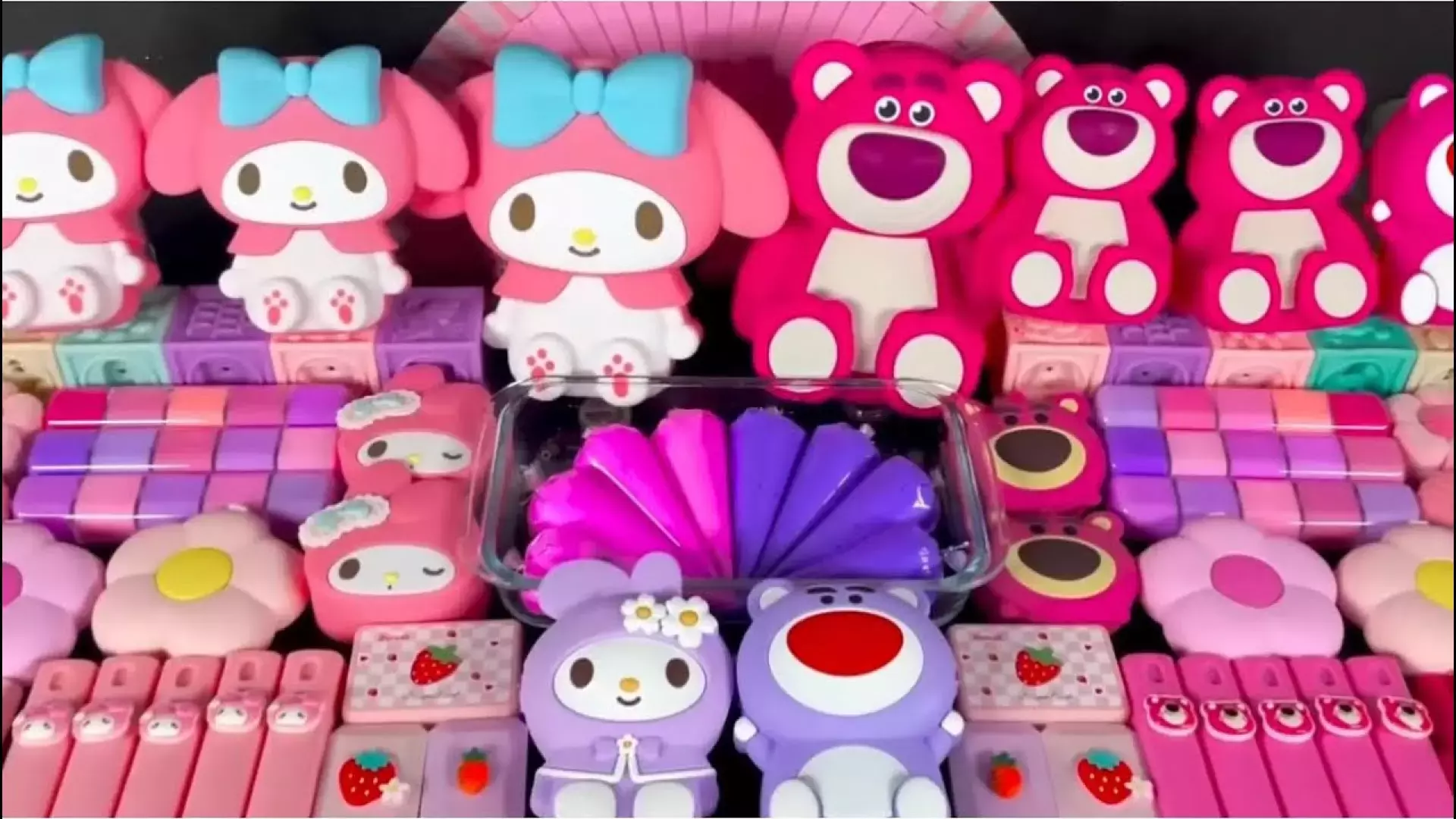 اسلایم خرسی خرگوشی بامزه ASMR - اسلایم بازی جدید - اسلایم صورتی ملودی و کرومی