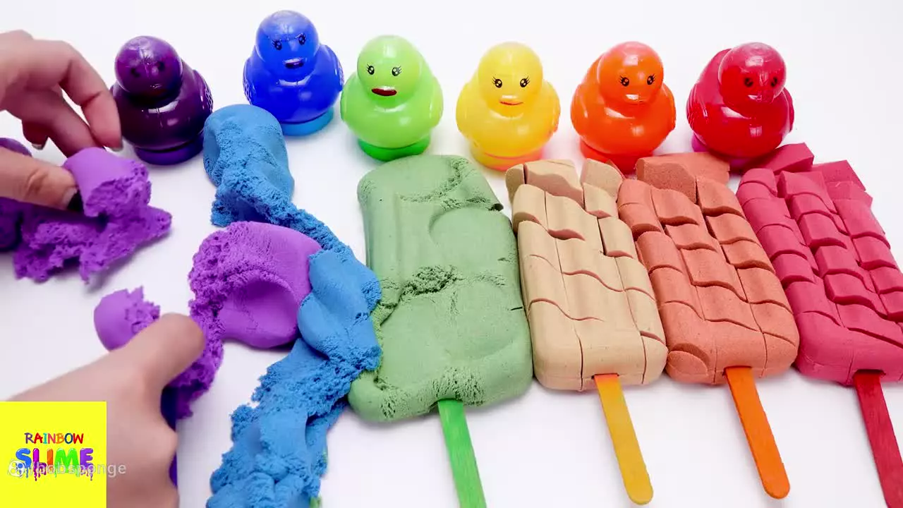 شن بازی کودکانه | ساخت بستنی های رنگی با شن جنبشی