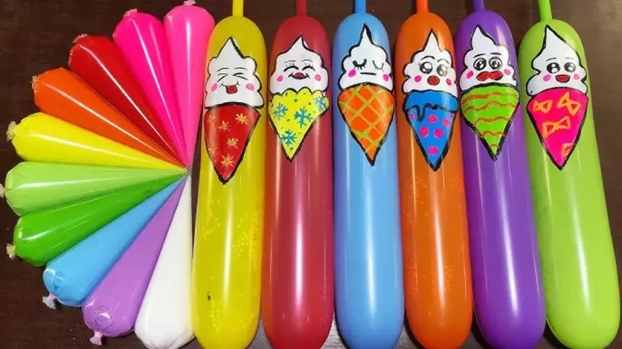اسلایم بادکنک رنگی - بازی کودکانه - سرگرمی کودکانه - خمیر رنگی بامزه 2024