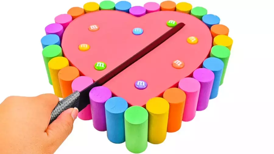 سرگرمی اسلایم برشی | برش کیک رنگین کمان مربع شن جنبشی