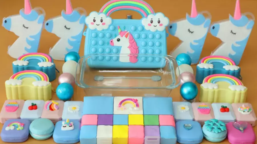 ساخت اسلایم دیدنی ، اسلایم ، اسلایم تک شاخ آبی ، بازی اسلایم