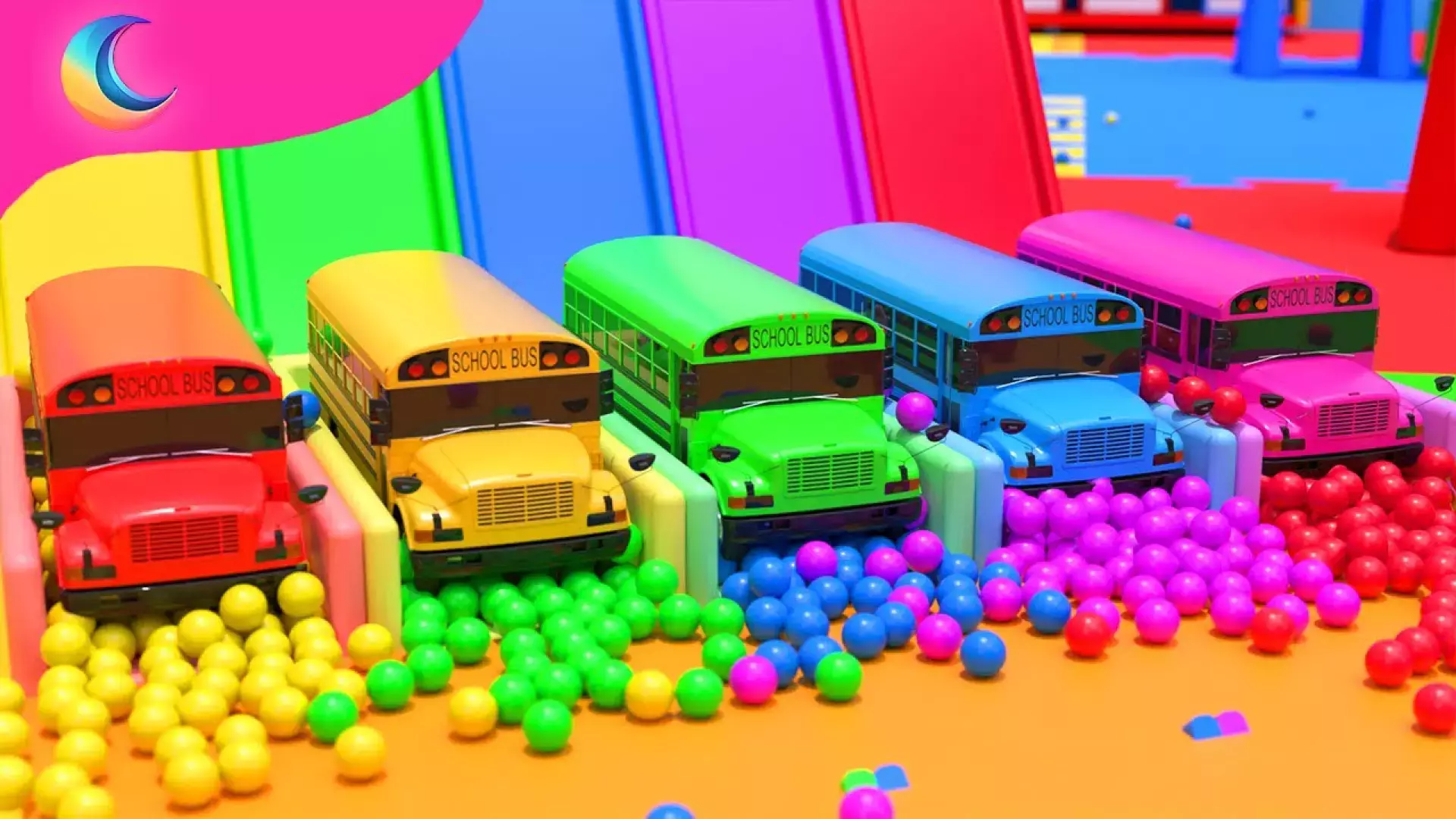 کارتون ماشین بازی ، اتوبوس های رنگی و سرسره های رنگی ، برنامه کودک ماشین ها