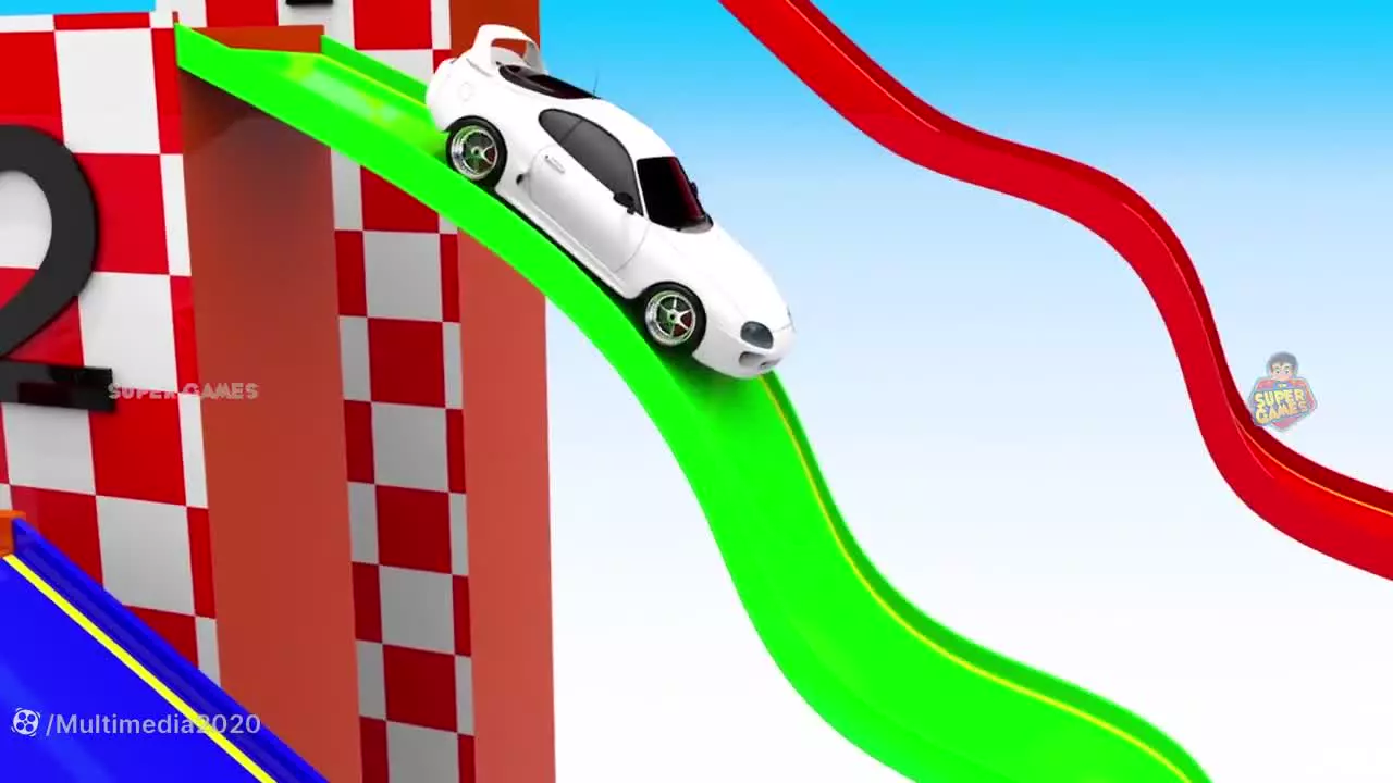 ماشین بازی کودکانه :: برنامه کودک ماشین رنگی :: سرسره رنگی