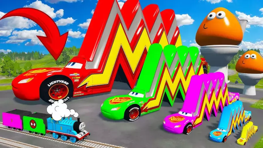 جرثقیل رنگی :: بازی با ماشین‌ های کارتونی :: ماشین های رنگی :: ماشین بازی