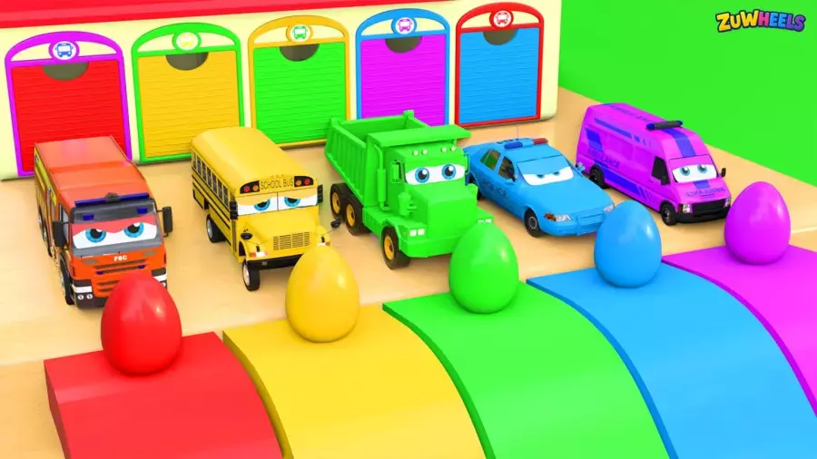 بازی رنگی رنگی با کودک و ماشین‌ های خوشحال | کارتون ماشین بازی طولانی