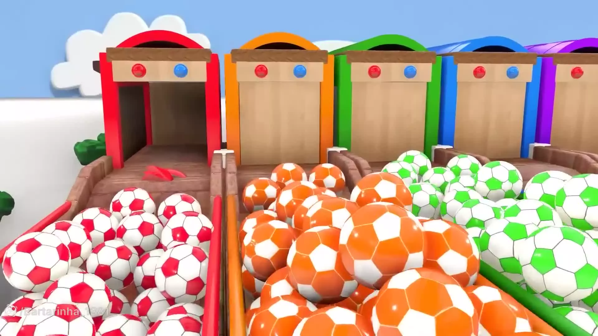 برنامه کودک ماشین ها ، ماشین های رنگی روی توپ های رنگی ، کارتون ماشین بازی