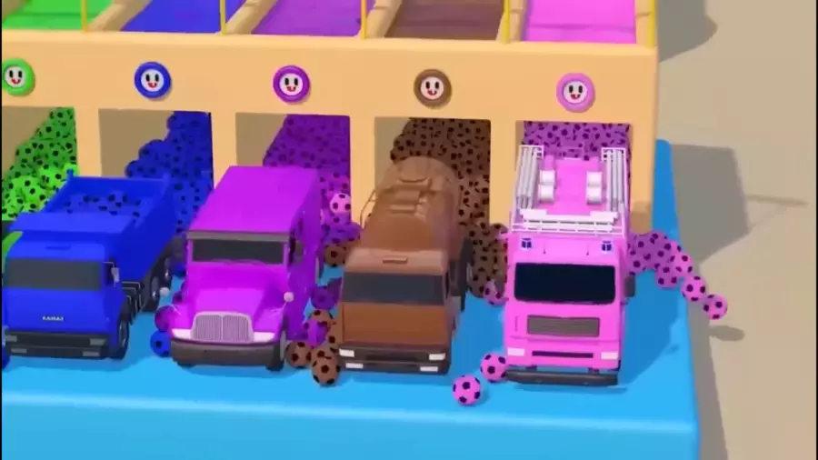 ماشین بازی رنگی : آموزش رنگ ها با توپ های رنگی ؛ کلیپ ماشین بازی