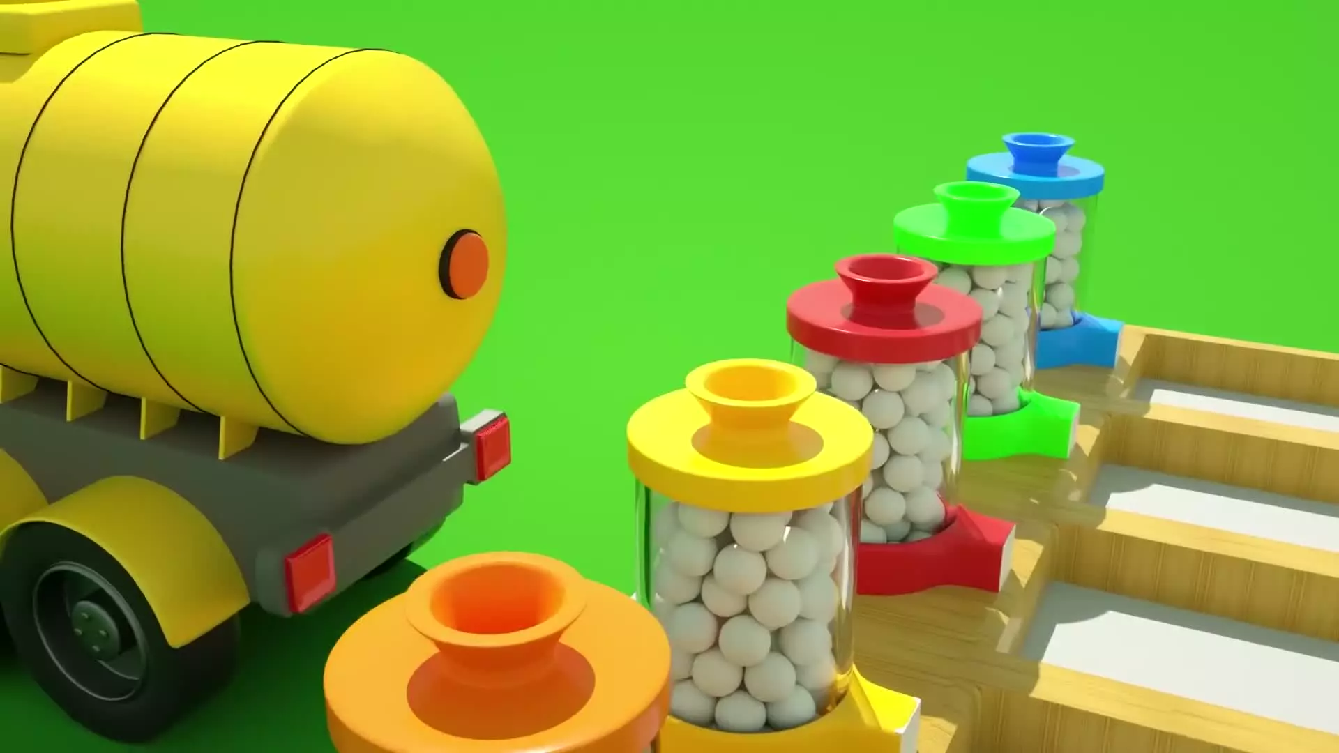 ماشین های رنگی برای کودکان _ ماشین بازی با داستان توپ های رنگی