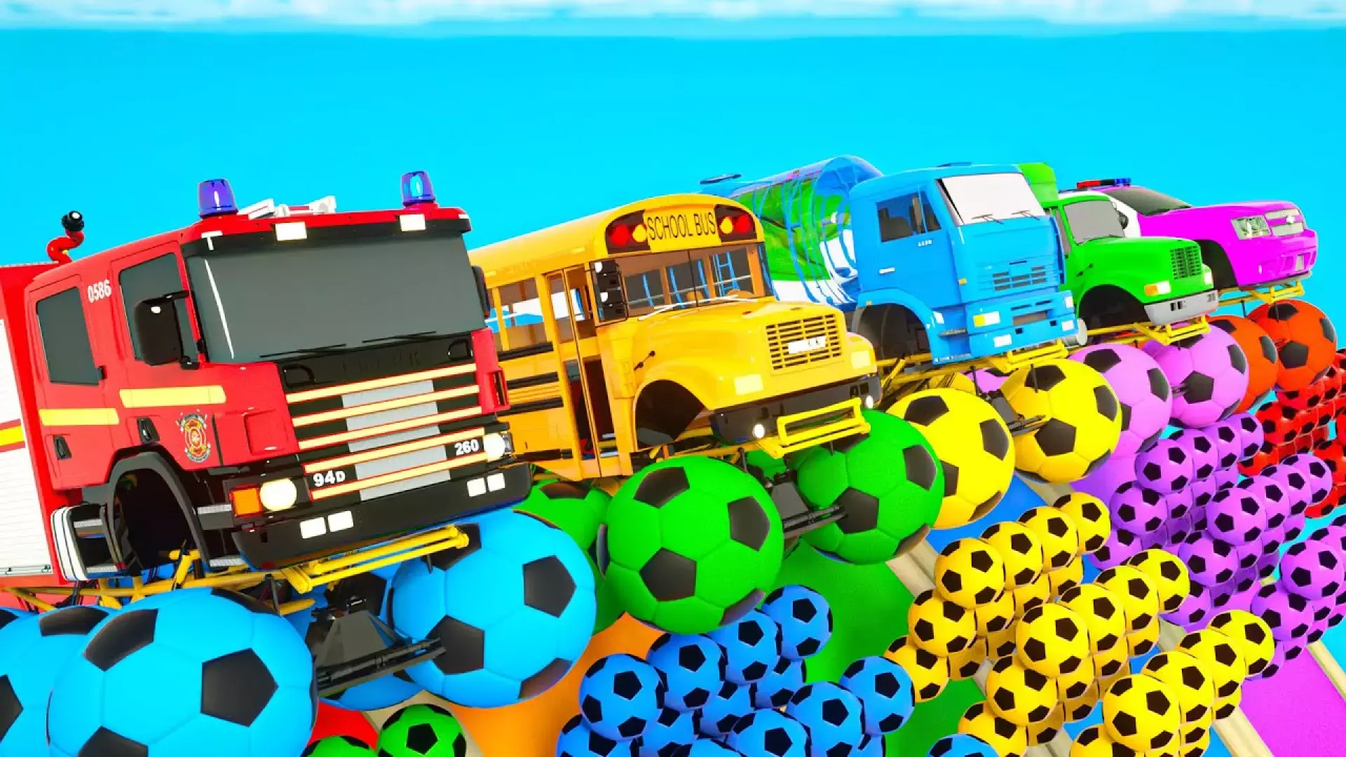 ماشین بازی کودکانه :: ماشین های رنگی :: کارتون کودکانه ماشین های رنگی