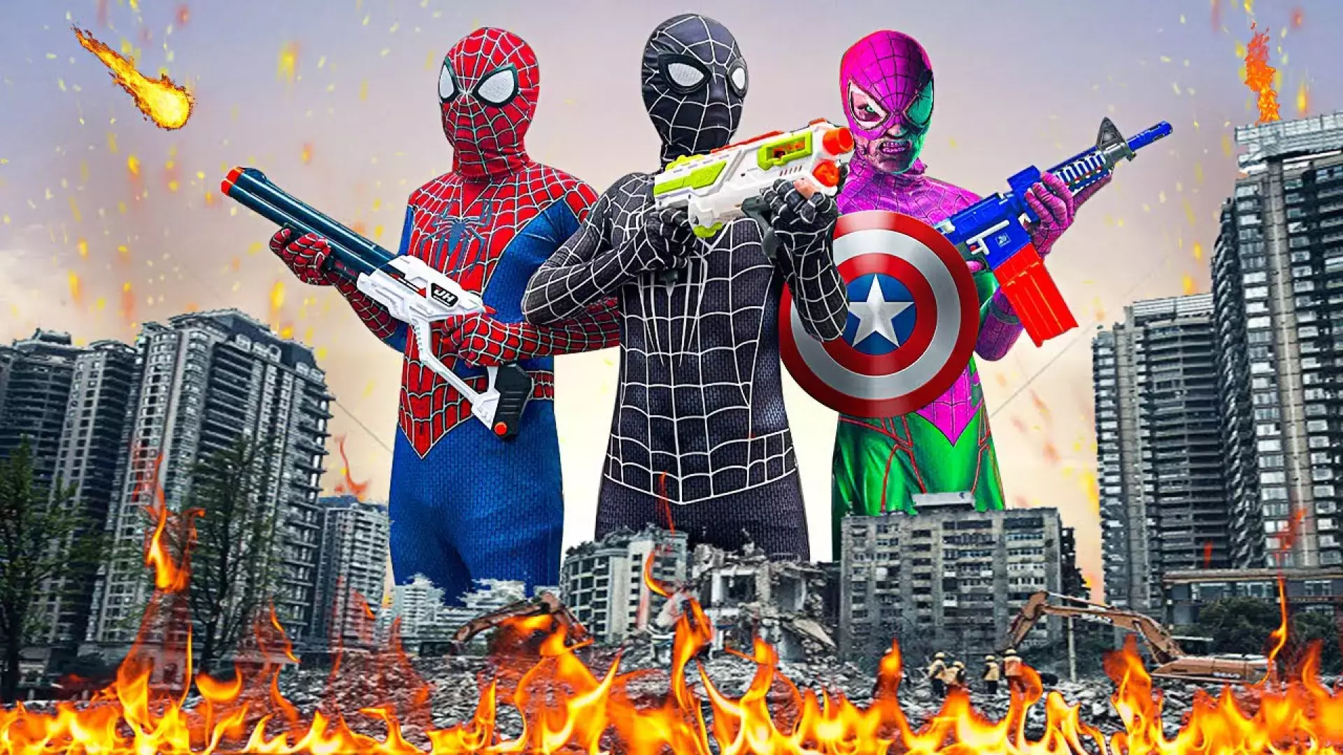 برنامه کودک جدید | بد گایز به شهر حمله کردن | مرد عنکبوتی در حال جنگ