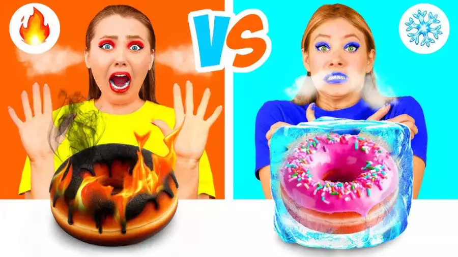 چالش خنده دار غذایی؛ دونات های یخ و آتشین باحال
