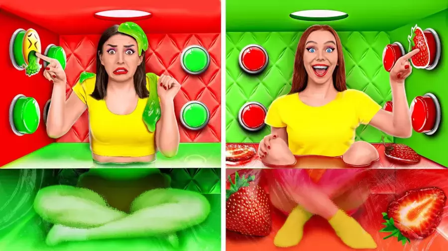 چالش اسمر فود دونا؛ خوردن چیزهای ترد و رنگی چالش هزار دکمه