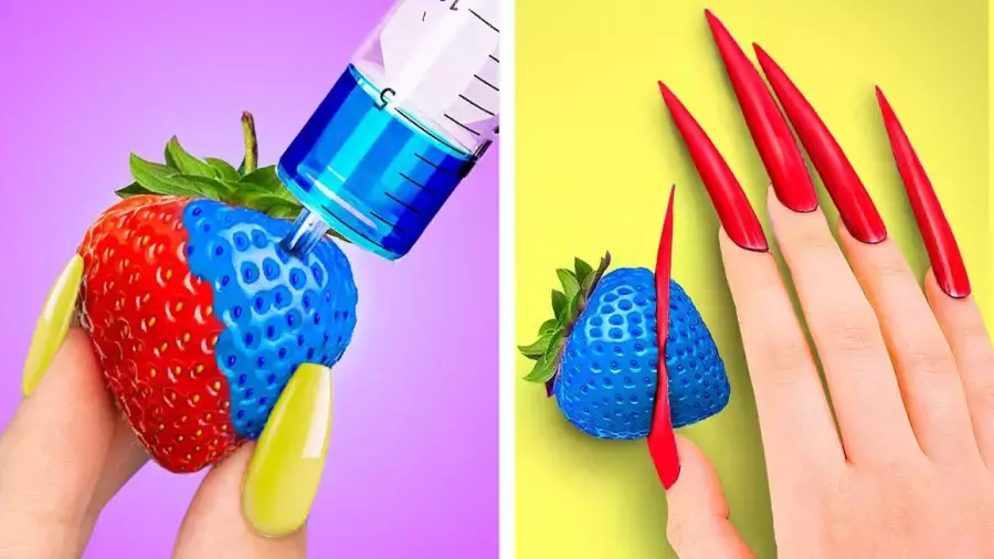 چالش غذایی دونا؛ امتحان کردن طعم‌های عجیب توت فرنگی آبی