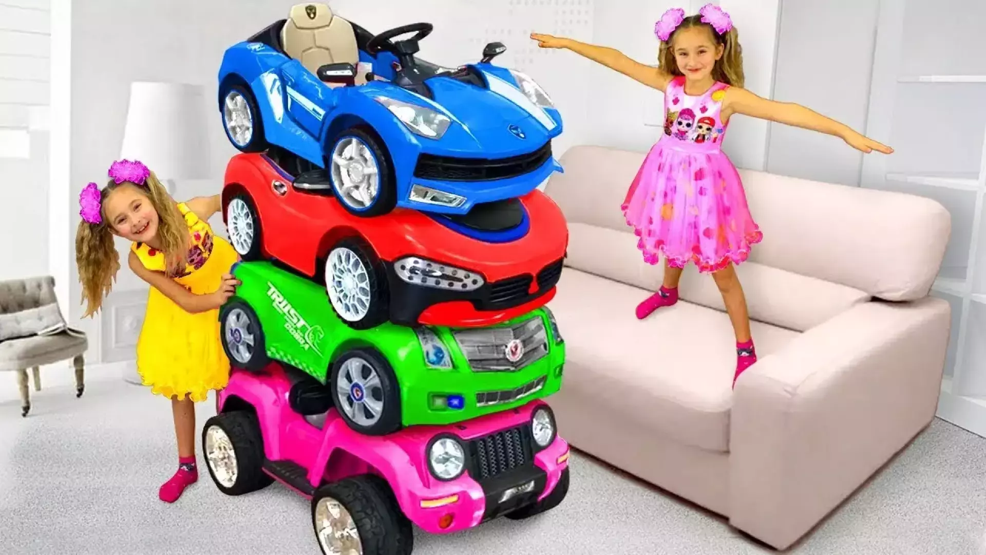 برنامه کودک جدید دخترانه ساشا و آنیتا | چالش ماشین بازی