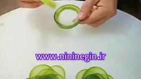 کاردستی گل با برش خیار