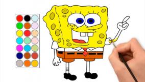 هنر نقاشی کودکان | آموزش نقاشی باب اسفنجی برای بچه‌ها!