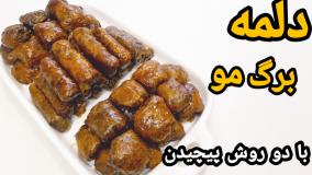طرز تهیه دلمه برگ مو خوشمزه وباروش پیچیدن دلمه باتمام نکات
