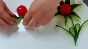 آموزش سفره آرایی گل با خیار