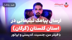 ارسال پیامک تبلیغاتی در استان گلستان [ضدبلاک] با فیلتر سن، جنسیت، اپراتور و کدپستی