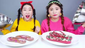 چالش غذای واقعی vs غذای شکلاتی :: چالش خوراکی :: چالش غذایی جدید :: بانوان سرگرمی