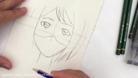 آموزش آسان و قدم به قدم نقاشی انیمه دختر