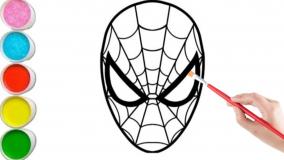 آموزش مرحله به مرحله نقاشی ساده برای کودکان مرد عنکبوتی