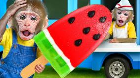 کارتون بچه میمون شیطون: میمون کوچولو ماهیگیری میکند!