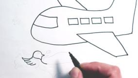 آموزش نقاشی آسان برای هواپیمای امام خمینی / آموزش نقاشی دهه فجر برای مدرسه و مهد