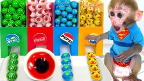 کارتون بچه میمون شیطون طولانی: بازی و شنای میمون کوچولو در تابستان!