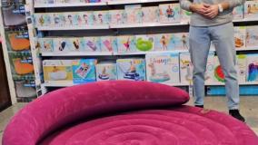 تشک بادی لوکس گرد دو نفره اینتکس