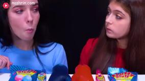 چالش فود اسمر لیلی بو - اسمر آب نبات های آبی و صورتی