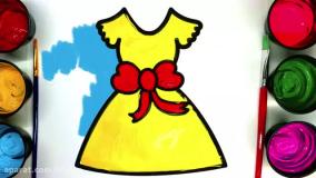 کارتون نقاشی کودک پیراهن دخترانه