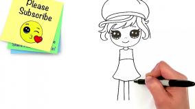 کارتون نقاشی های زیبا و ساده دخترانه دخترتوت فرنگی