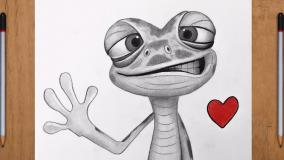 آموزش نقاشی مارمولک | نقاشی دخترانه کارتونی