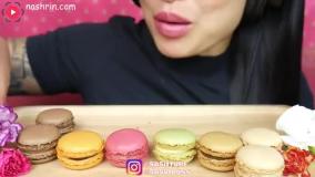 چالش غذا خوری ساس اسمر شیرینی ماکارون