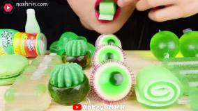چالش غذا خوری فود اسمر خوراکی های سبز