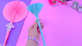 آموزش ساخت کاردستی ساده بادبزن دستی کیوت دخترانه