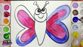 آموزش نقاشی پروانه کودکانه با آبرنگ