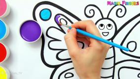 آموزش نقاشی پروانه رنگی