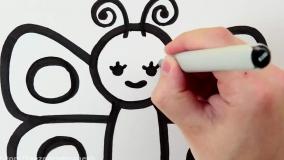 آموزش نقاشی پروانه به کودکان خردسال