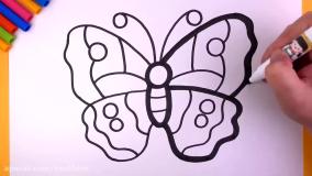 آموزش نقاشی پروانه رنگی برای کودکان