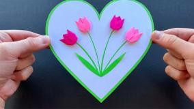 کاردستی با کاغذ | روش ساخت کارت پستال ساده