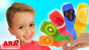 برنامه کودک ولاد و نیکیتا | Vlad and Niki | بستنی میوه ای رنگی با ولاد و نیکی!