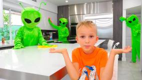 برنامه کودک ولاد و نیکیتا | Vlad and Niki | ولاد و نیکی و حضور آدم فضایی سبز!