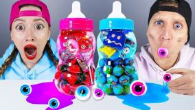 چالش غذای خنده دار چالش تزئین کیک تولد | چالش خوراکی دو نفره بانوان سرگرمی