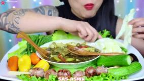 چالش فود اسمر سوپ بامبو و سبزیجات تازه