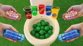 توپهای هندوانه در مقابل نوشابه های محبوب - کوکا کولا - اسپرایت - فانتا و منتوس