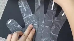 کاردستی  خروس با دستکش یکبار مصرف