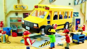 کارتون ماشین بازی جدید اتوبوس مدرسه | برنامه کودک ماشین بازی رنگی