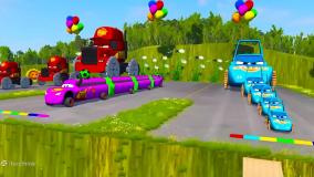 کارتون ماشین بازی جدید ماشین های مک کوئین | برنامه کودک ماشین بازی رنگی